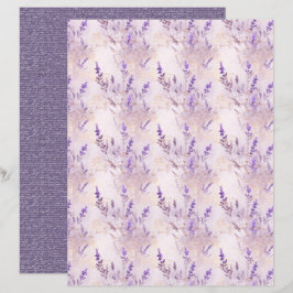 Lámina Vintage Lavender Journal Paper Sheet