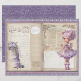 Lámina Vintage Lavender Journal Paper Sheet