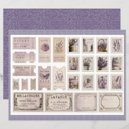 Lámina Vintage Lavender Journal Paper Sheet
