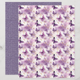 Lámina Vintage Lavender Journal Paper Sheet