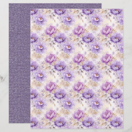 Lámina Vintage Lavender Journal Paper Sheet