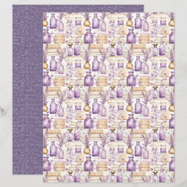 Lámina Vintage Lavender Journal Paper Sheet