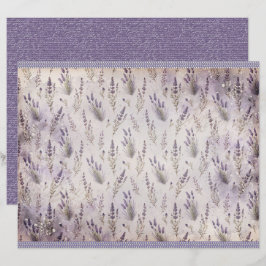 Lámina Vintage Lavender Journal Paper Sheet