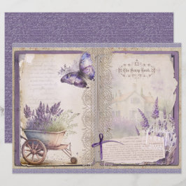 Lámina Vintage Lavender Journal Paper Sheet