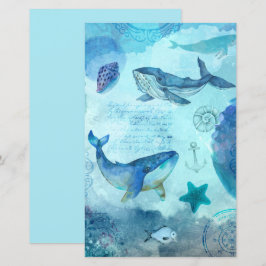 Lámina Vintage light blue ocean life decoupage scrapbook