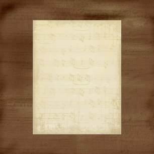 Lámina Vintage Music Notes Scrapbook Paper