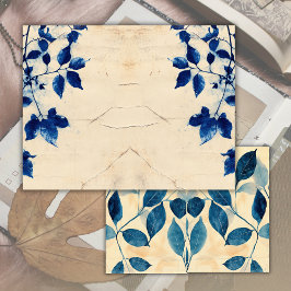 Lámina Vintage Old Page Blue Greenery Junk Journal