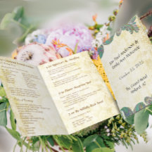 Vintage Paisley Peacock Colours Wedding Program