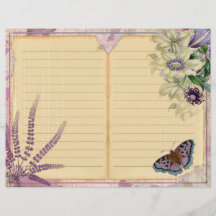 Vintage Purple Passion Floral Journal