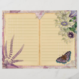 Lámina Vintage Purple Passion Floral Journal