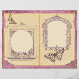 Lámina Vintage Purple Passion Floral Journal