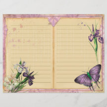Vintage Purple Passion Floral Journal