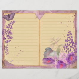 Lámina Vintage Purple Passion Floral Journal