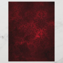 Vintage Red Damask Pattered Scrapbook Ephemera