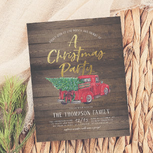 Lámina Vintage Red Truck & Plaid Budget Navidades Fiesta