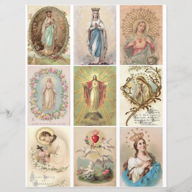 Lámina Vintage Religious Religiyer Cards Clipart (Anverso)