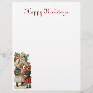 Lámina Vintage Santa Letterhead