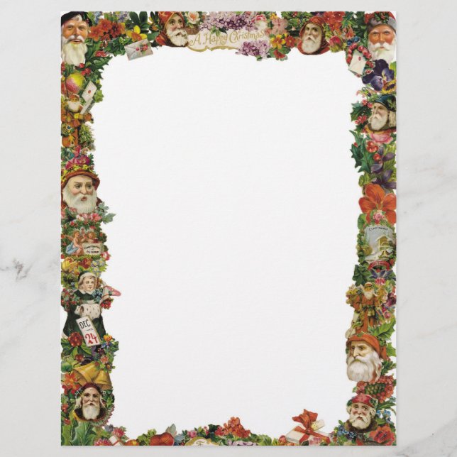 Lámina Vintage Santa Navidad Border (Anverso)
