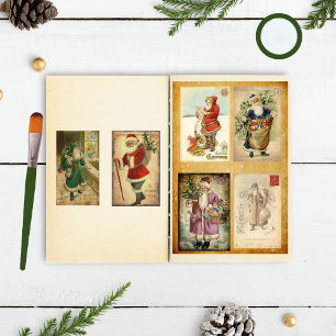 Lámina Vintage Santa Postales Embelleces de cartón