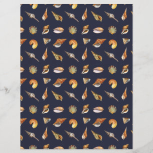 Lámina Vintage Seashell Scrapbook