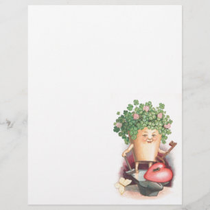 Lámina Vintage Shamrock Heart and Key St Patrick's Day