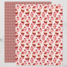 Lámina Vintage Strawberry Farm Scrapbook Paper