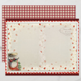 Lámina Vintage Strawberry Farm Scrapbook Paper