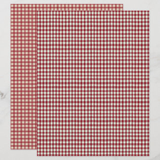 Lámina Vintage Strawberry Plaid Scrapbook Paper