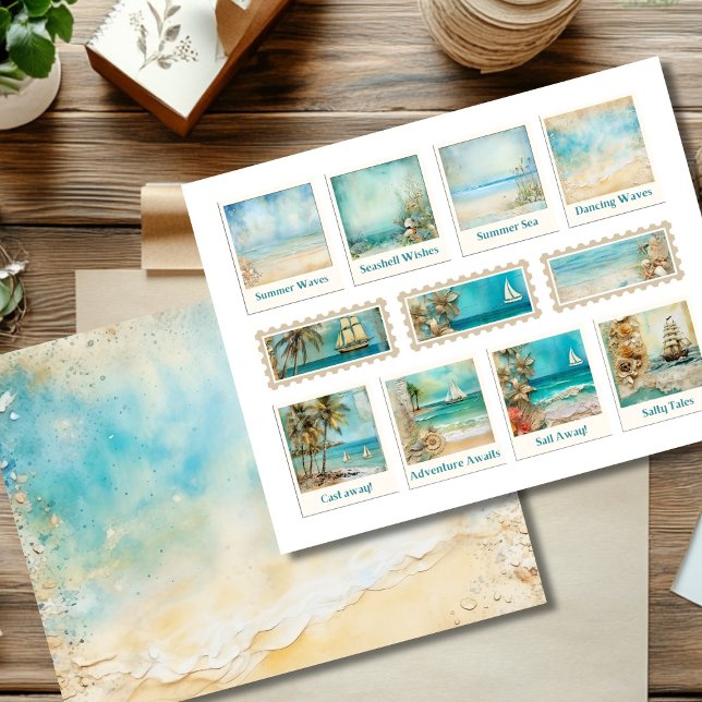Lámina Vintage Summer Sailing Ephemera Accents (Subido por el creador)