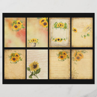 Lámina Vintage Sunflower Scrapbook