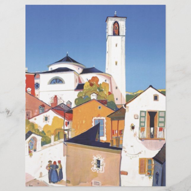 Lámina Vintage Ticino Tessin Canton Suiza (Anverso)