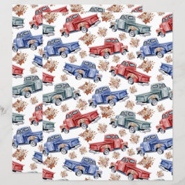 Lámina Vintage Trucks Scrapbook Paper