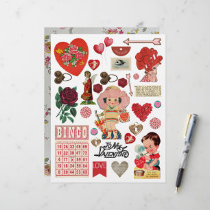 Lámina Vintage Valentine Ephemera Clipart