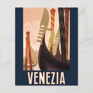 Lámina Vintage Venice Italy Gondola Travel