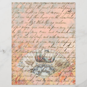 Lámina Vintage Ventilador Victoriano Viejo Escrito