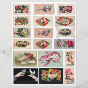 Lámina Vintage Victorian Era Scrapbook Hand Whimsies