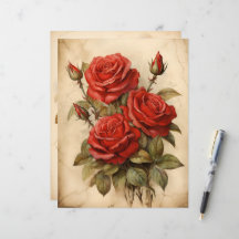 Vintage Watercolor Roses Roses Roses Roses Papel C
