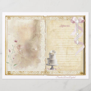 Lámina Vintage Wedding Junk Journal Scrapbook Page 9 & 10