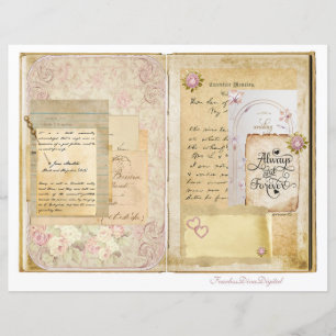 Lámina Vintage Wedk Junk Journal Scrapbook Page 3 & 4