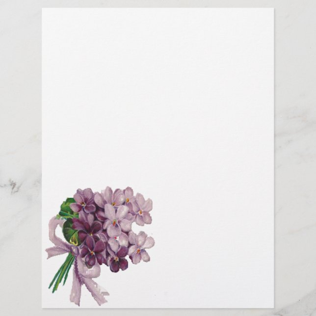Lámina Violetas de época Nosegay Bouquet Letterhead (Anverso)