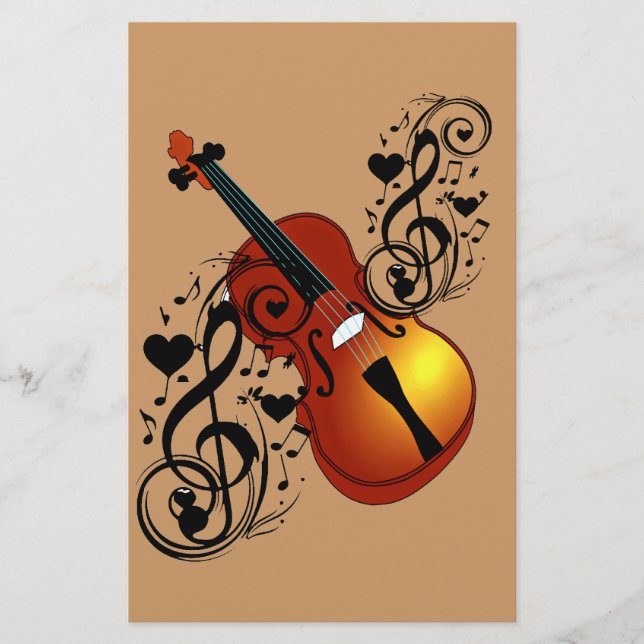 Lámina Violín, Amante en el corazón_ (Anverso)