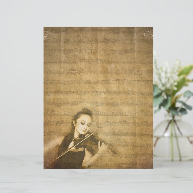 Lámina Violinista vintage (Anverso de pie)