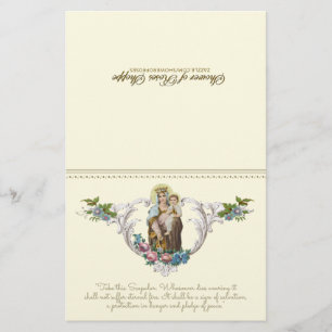 Lámina Virgen Católica María Jesús Monte Carmel Religioso