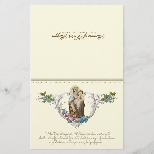 Lámina Virgen Católica María Jesús Monte Carmel Religioso (Anverso)