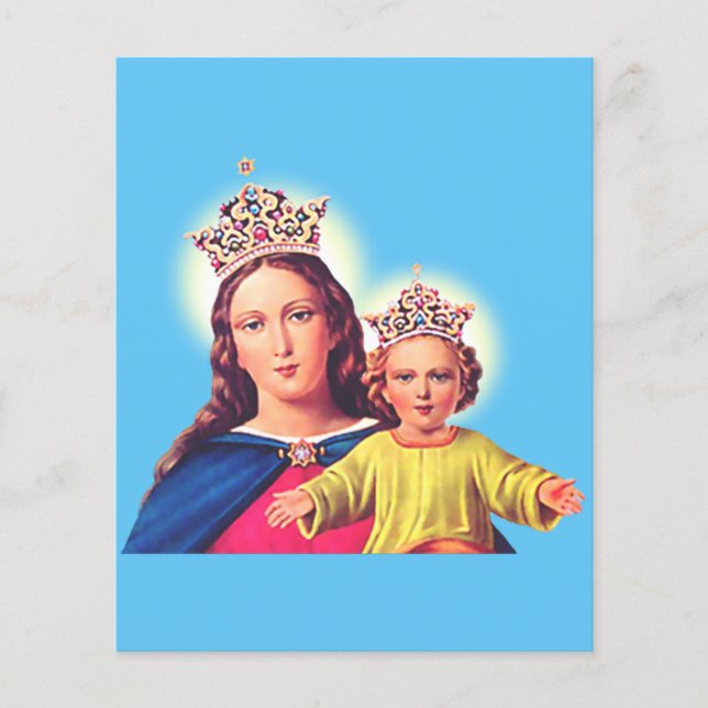 Lámina Virgen María reina con Jesús (Anverso)