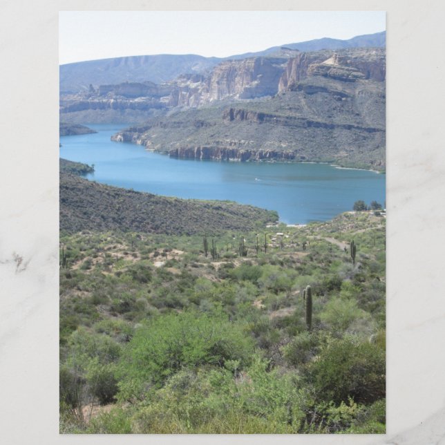 Lámina Vista de lago Apache (Anverso)