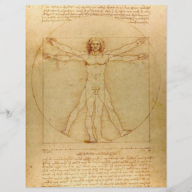 Lámina Vitruista de Leonardo Da Vinci (Anverso)
