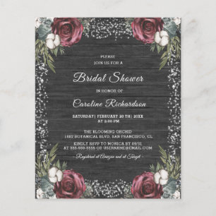 Lámina Volante de ducha de novia floral brillante de made