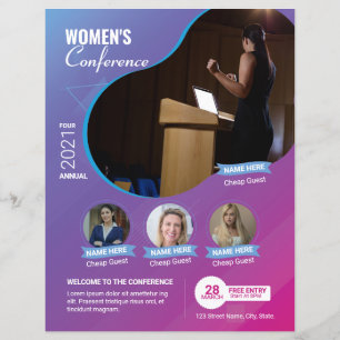 Lámina Volante de Evento de Conferencia de Mujeres en Neg