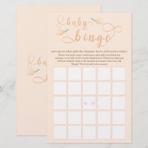 Lámina Volante de juego de bingo para baby shower de ador